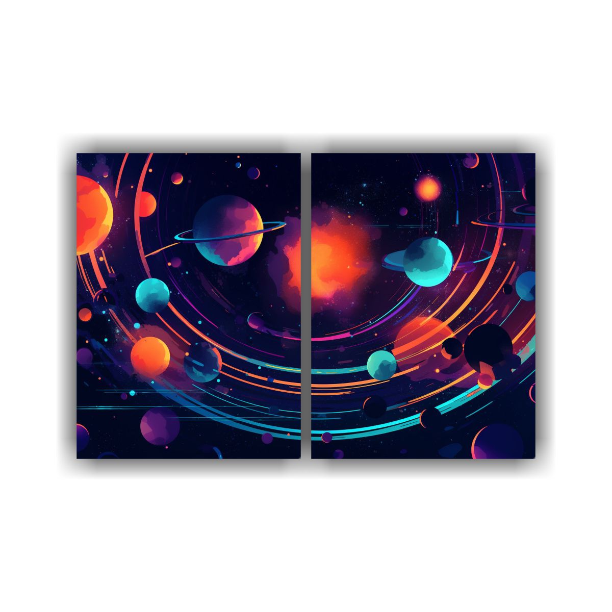 GENERICO - Cuadro Colores Equilibrio Líneas Coloridas Azul 160x120 Cm