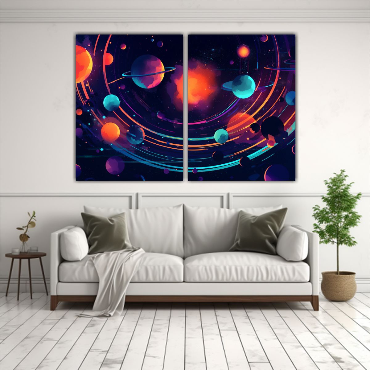 GENERICO - Cuadro Colores Equilibrio Líneas Coloridas Azul 160x120 Cm