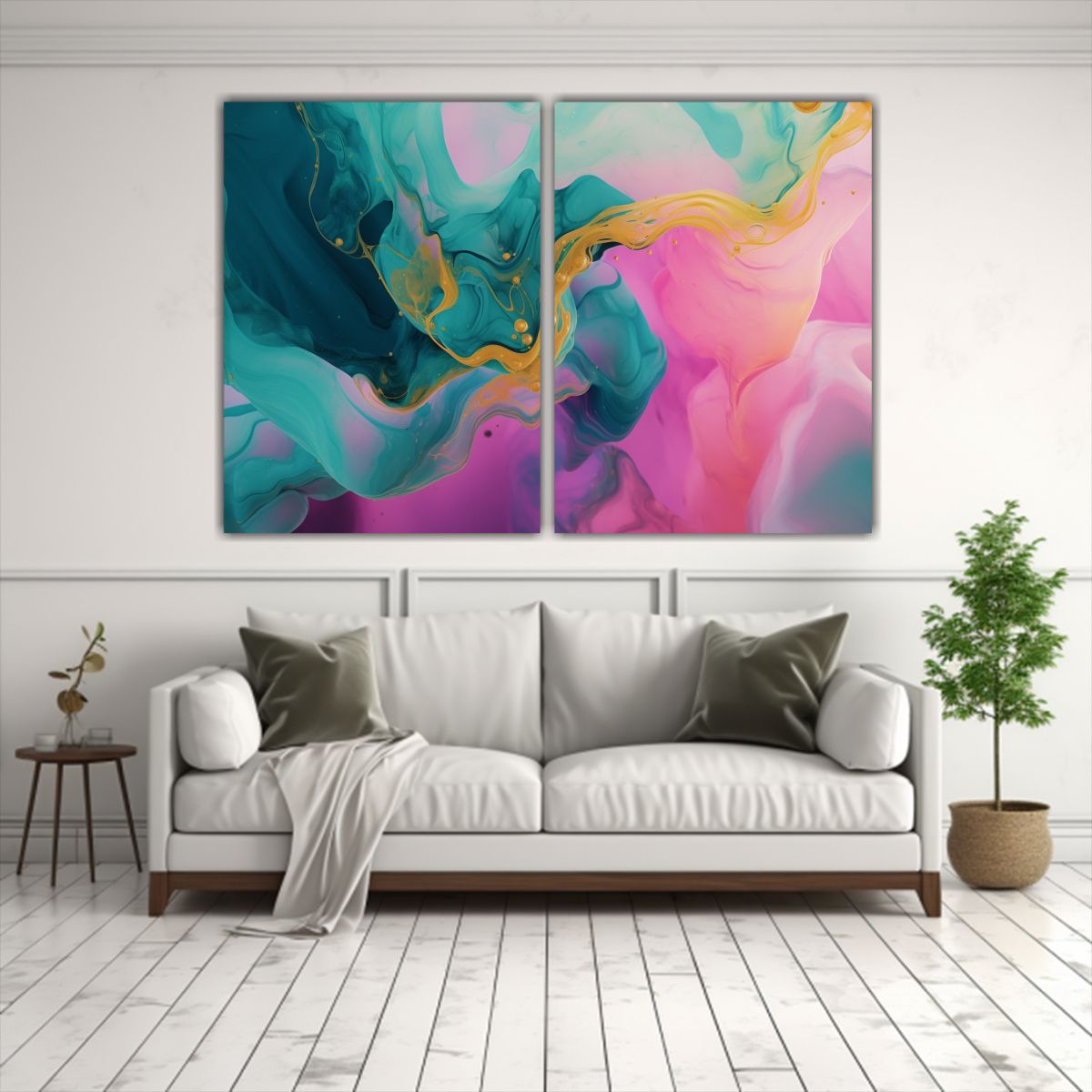 GENERICO - Pinturas Decorativas Vintage En Tela Abstracto 160x120 Cm