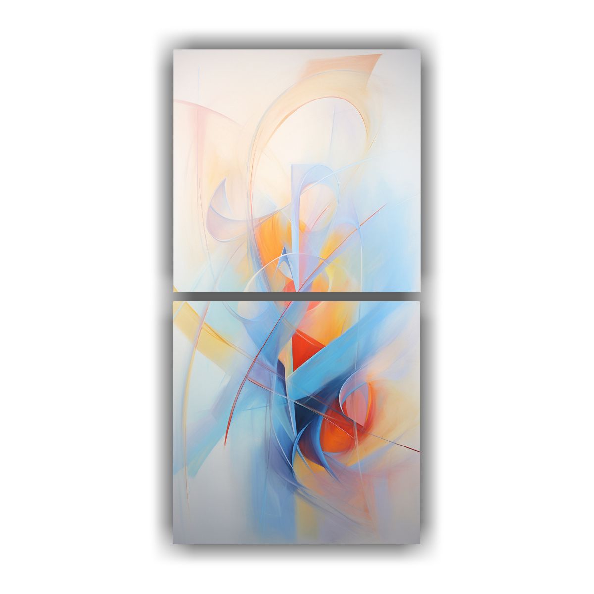 GENERICO - Cuadros Abstractos Pastel De Formación En Lienzo 80x160 Cm