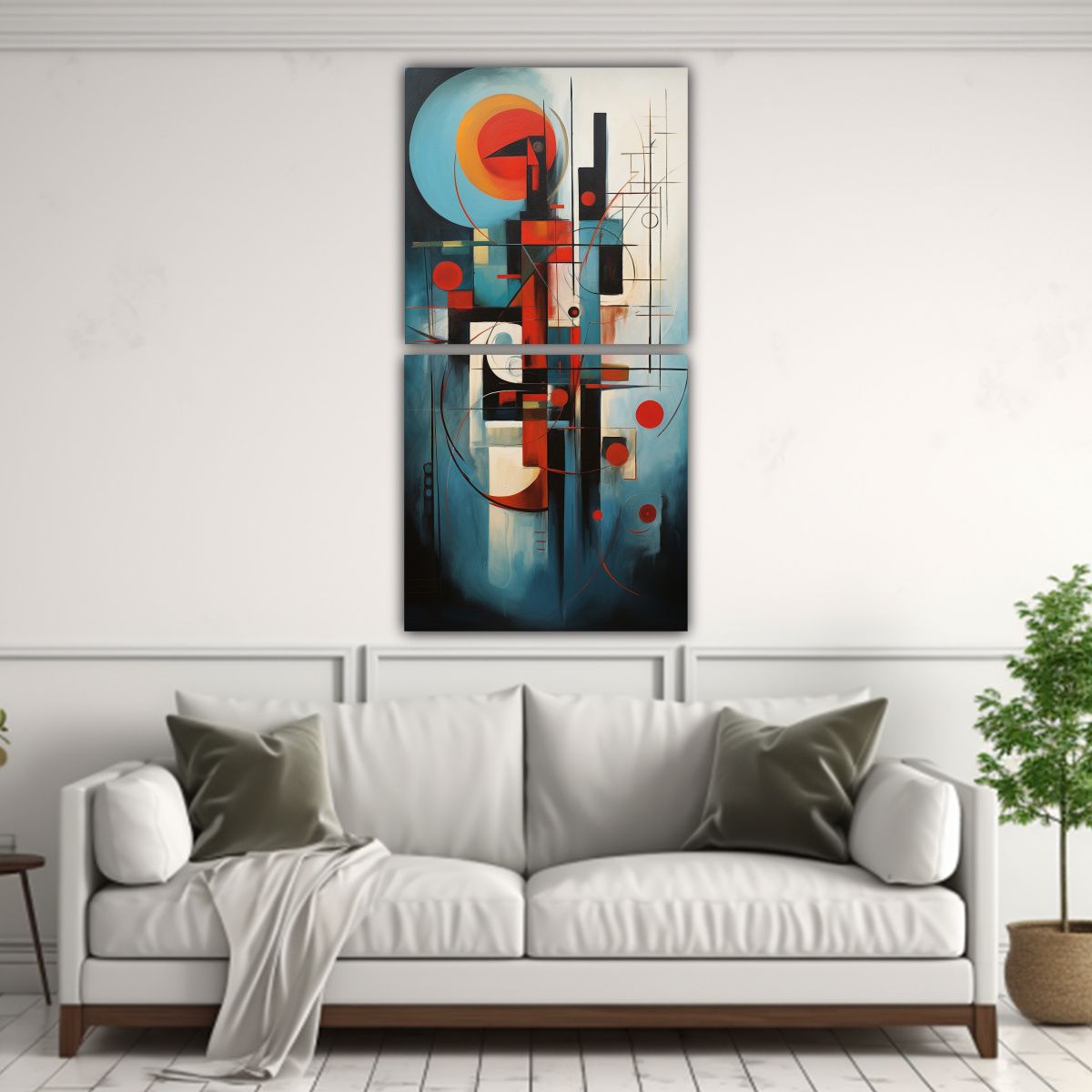 GENERICO - Cuadros Abstractos Para Decoración Set De 2 80x160 Cm