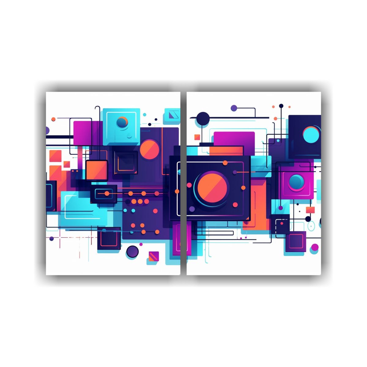 GENERICO - Cuadro Abstracto En Lienzo Con Estilo Galera 160x120 Cm