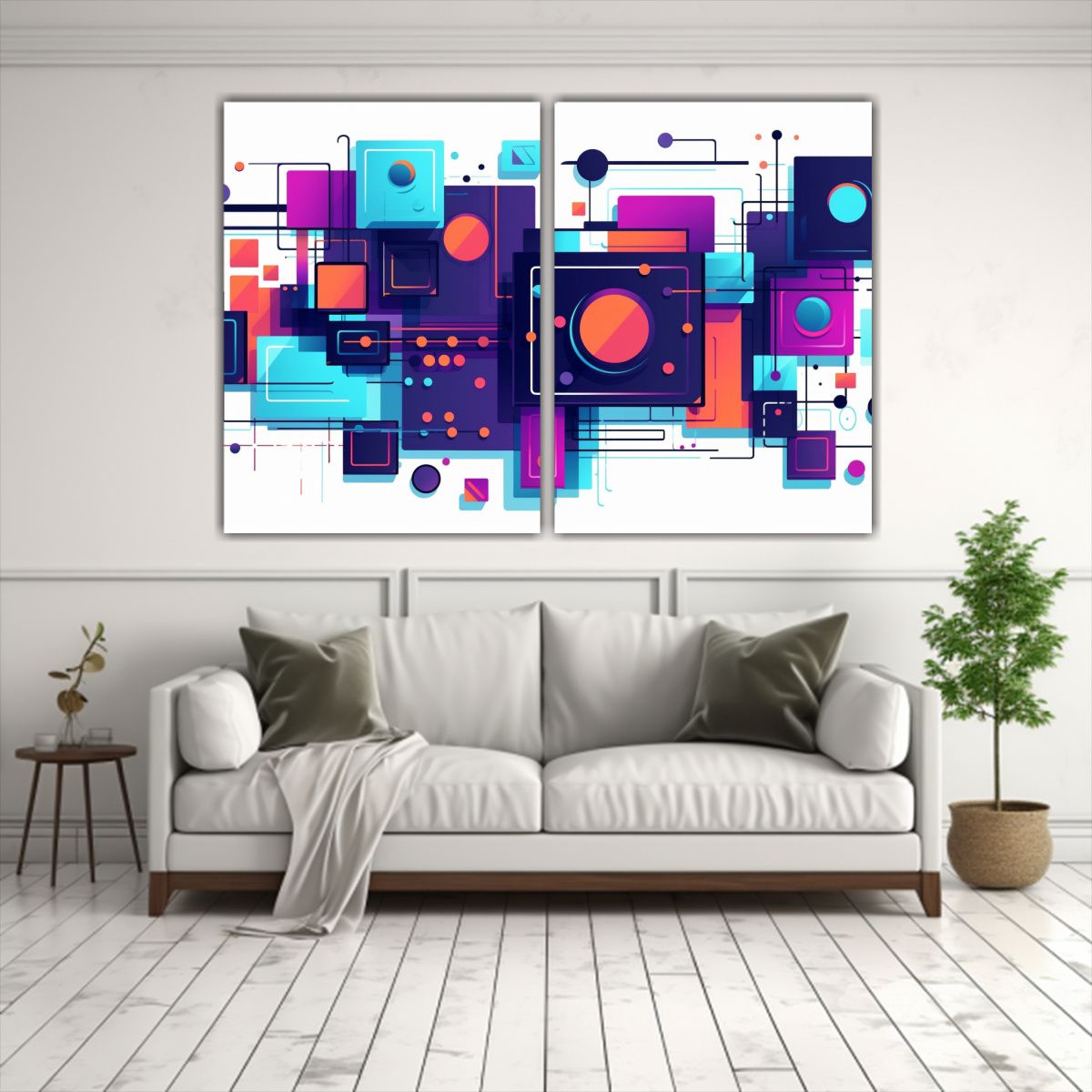 GENERICO - Cuadro Abstracto En Lienzo Con Estilo Galera 160x120 Cm