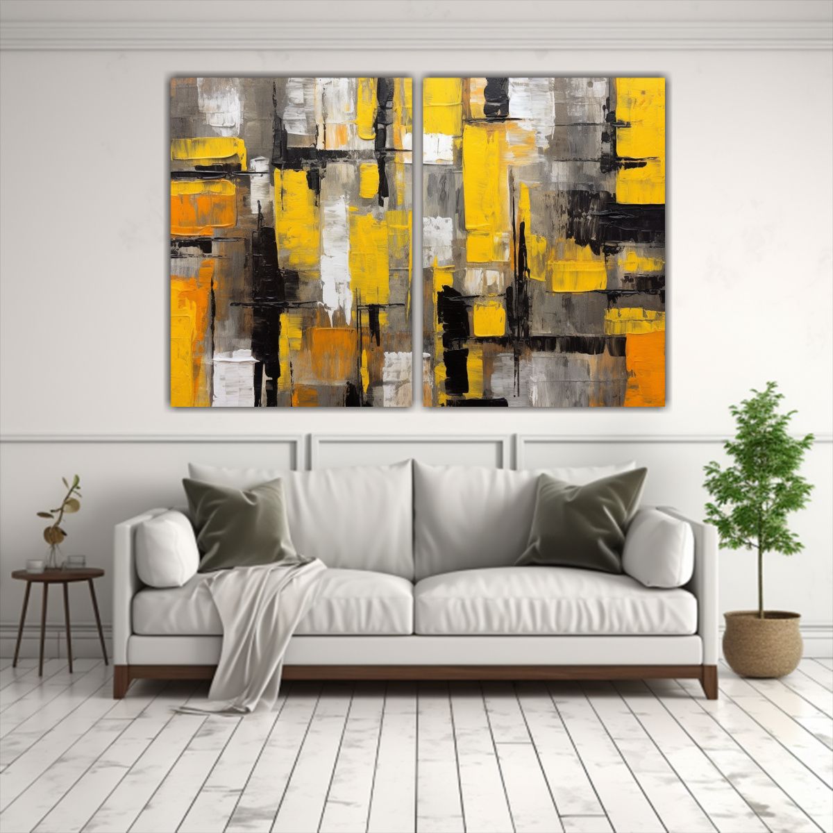 GENERICO - Dos Cuadros Movimiento Llamativo Abstracto 160x120 Cm