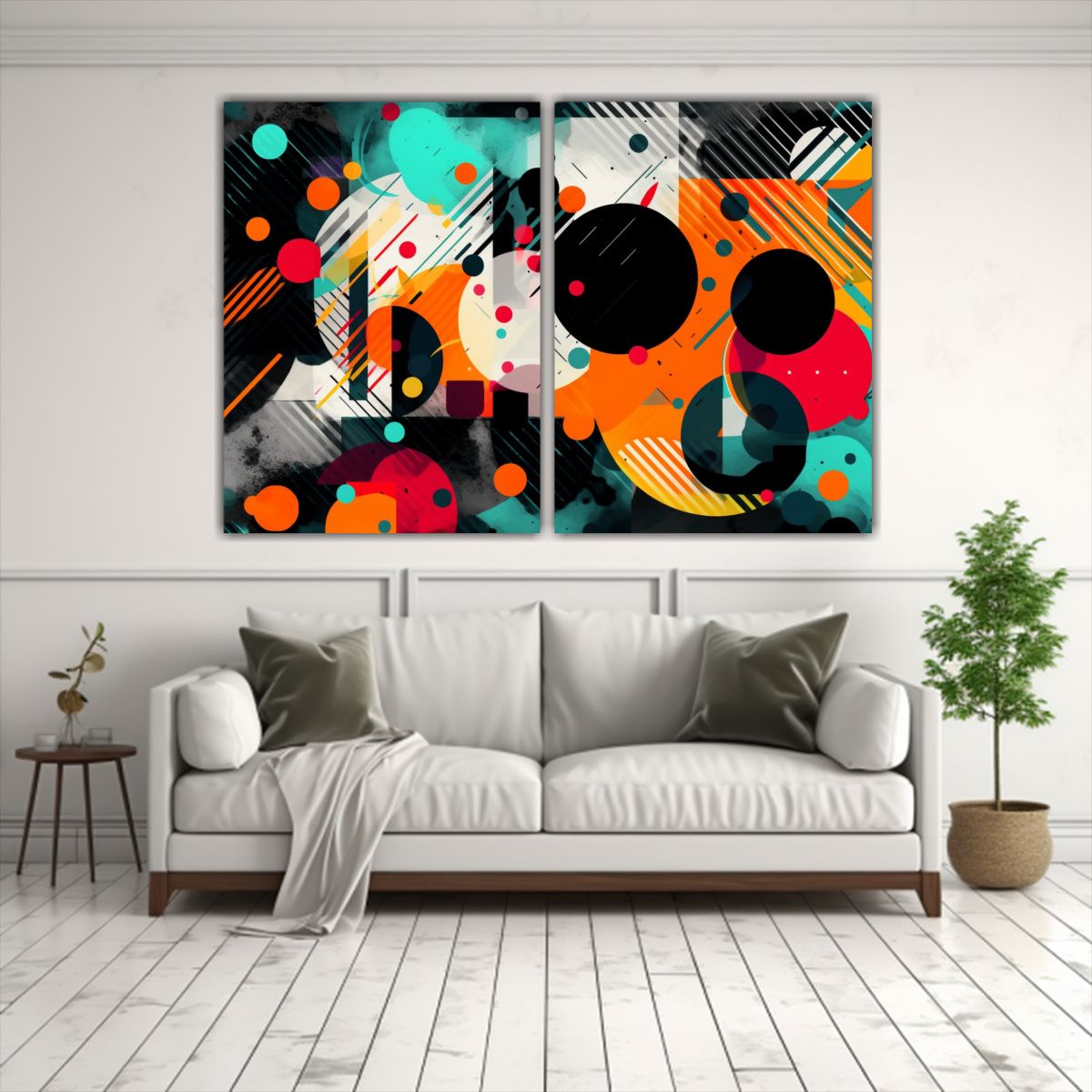 GENERICO - Cuadros Abstractos Con Colores Vibrantes Y Formas 160x120 Cm