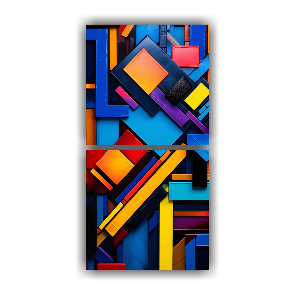 GENERICO - Pintura Abstracta Colorida Para Decoración De 20x40 Cm