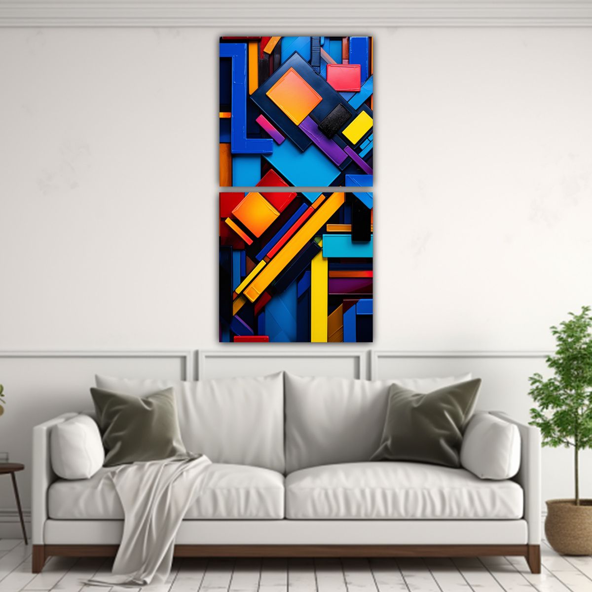 GENERICO - Pintura Abstracta Colorida Para Decoración De 20x40 Cm