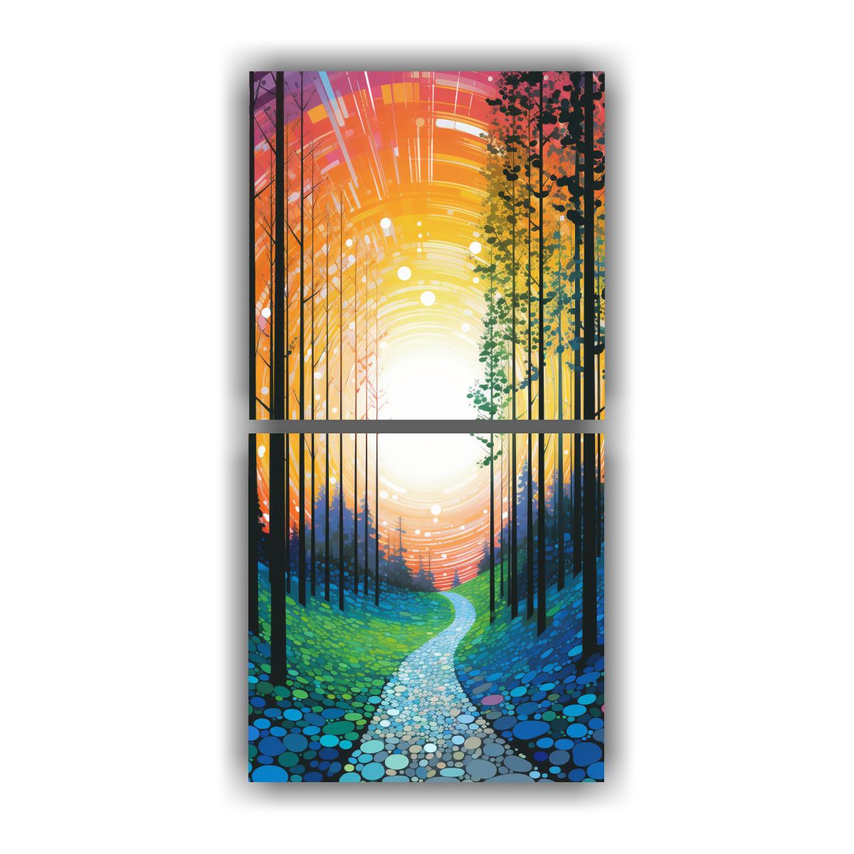 GENERICO - Pintura De Pared Acuarela Estilo Línea Punteada 50x100 Cm