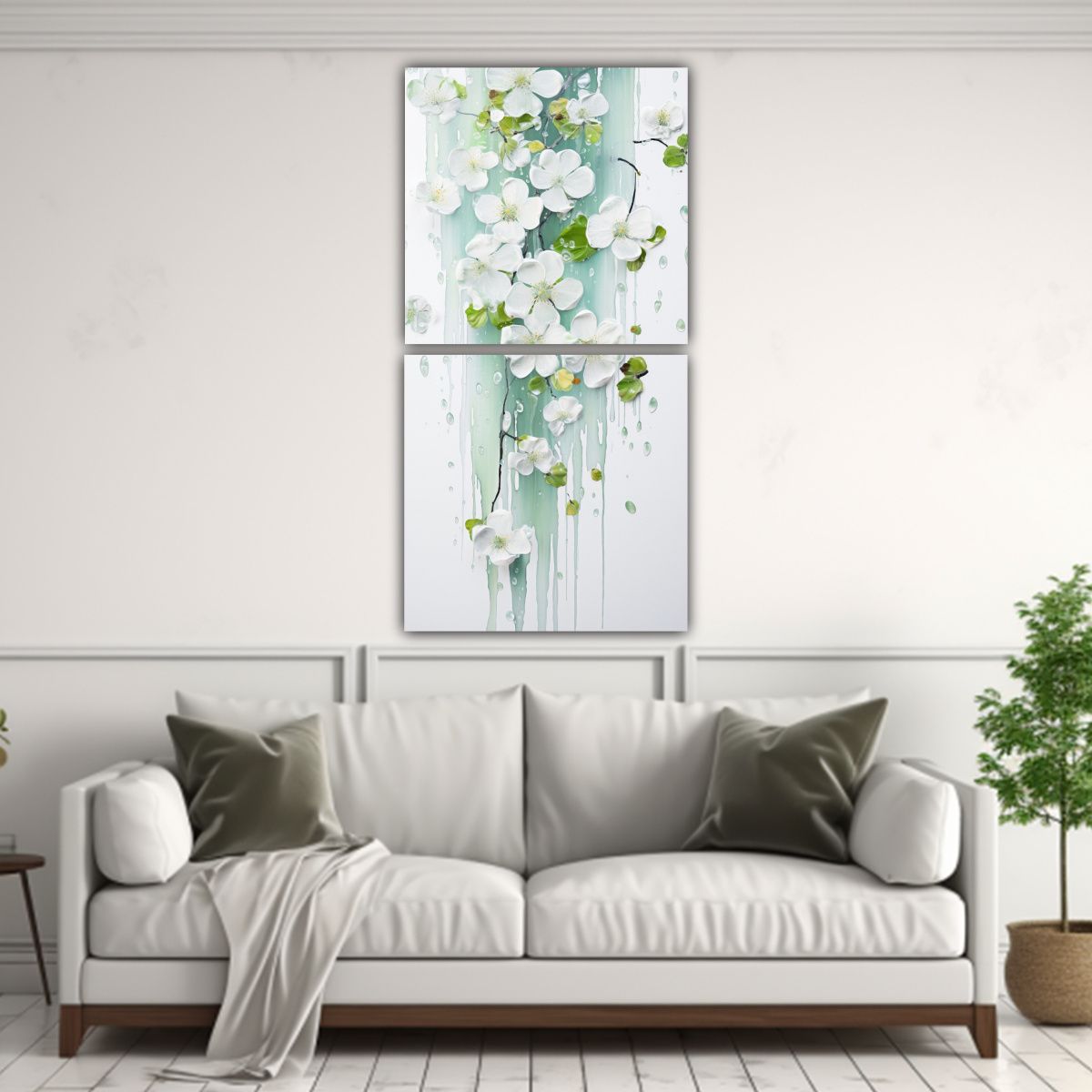 GENERICO - Cuadro Mágico Pintura Acrílica En Blanco 30x60 Cm