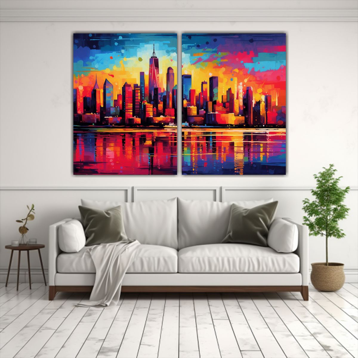 GENERICO - Cuadros Surrealistas Decorativos De Ciudades Y 160x120 Cm