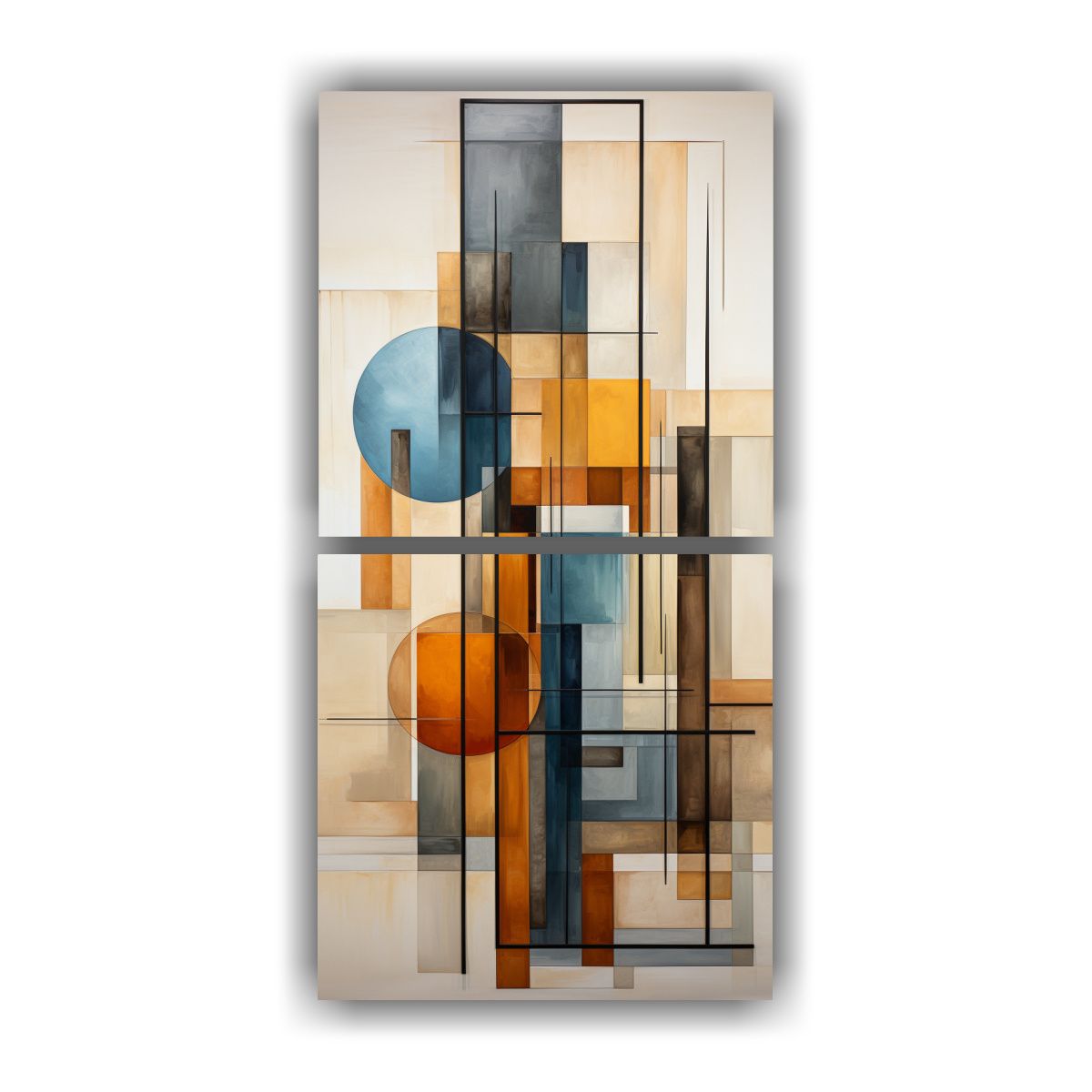 GENERICO - Pintura De Pared Abstracta De Geometría En 40x80 Cm