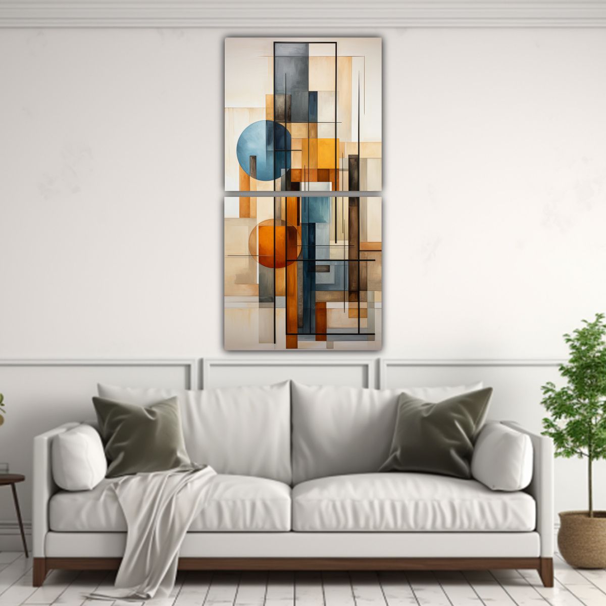 GENERICO - Pintura De Pared Abstracta De Geometría En 40x80 Cm