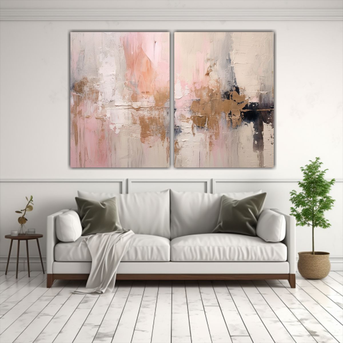 GENERICO - Cuadro Abstracto En Acrílico Neutro Luminoso Con 160x120 Cm