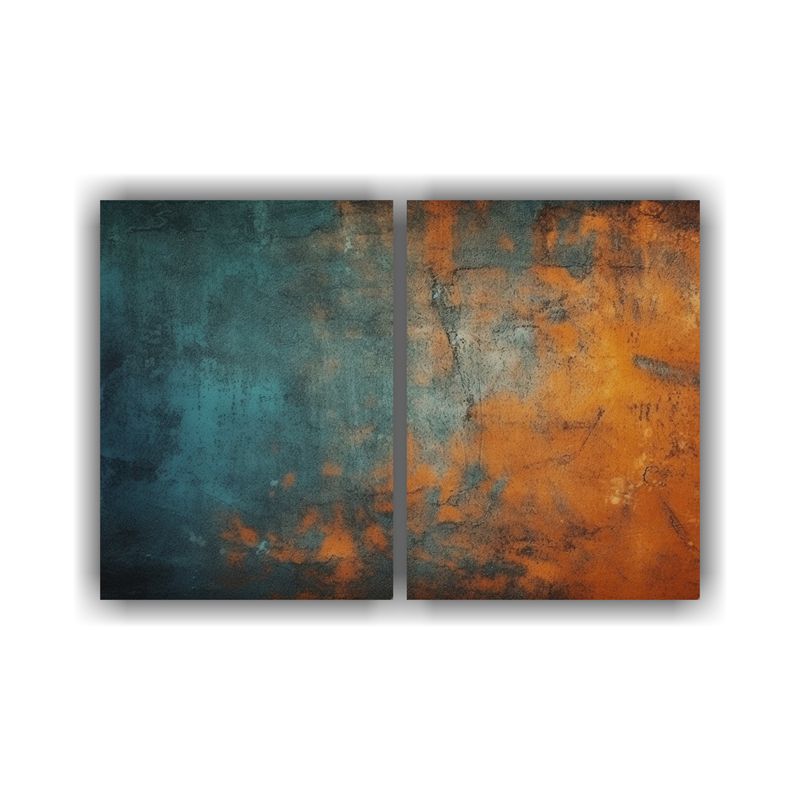 GENERICO - Fondo Grunge Naranja Y Negro Con Artes Vintage 160x120 Cm