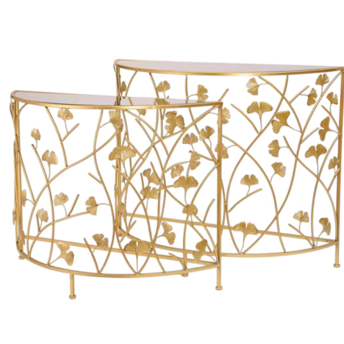 GENERICO - Elegante Set Arrimo Metálico Decorativo con Diseño Floral