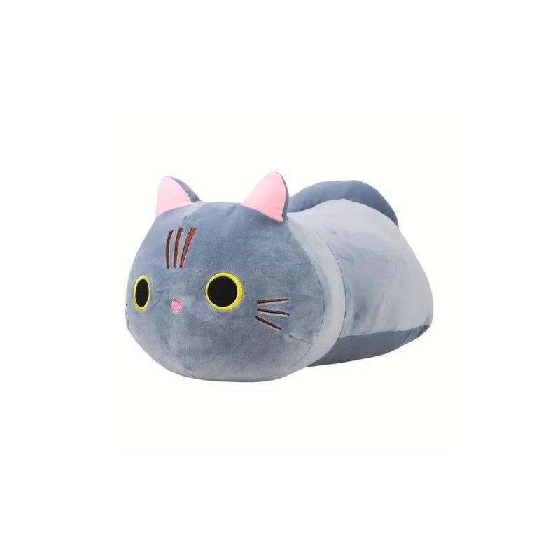 GENERICO - Almohada De Peluche Gato Kawaii Gris 23cm