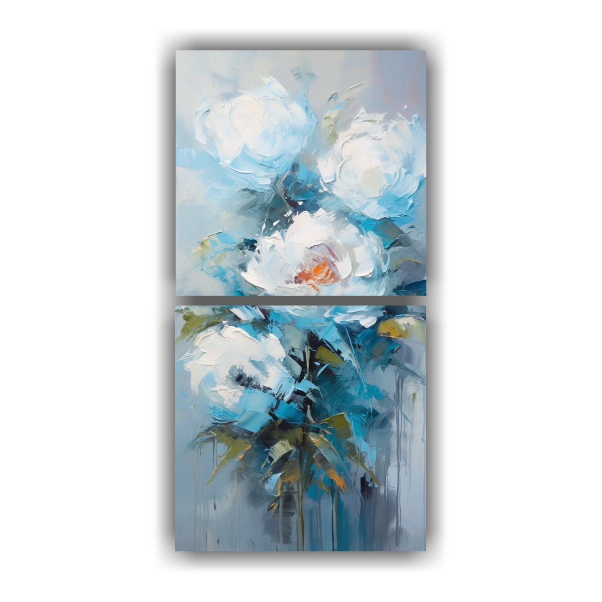 GENERICO - Dos Lienzos De Tela Abstracto Formacion En Un 30x60 Cm