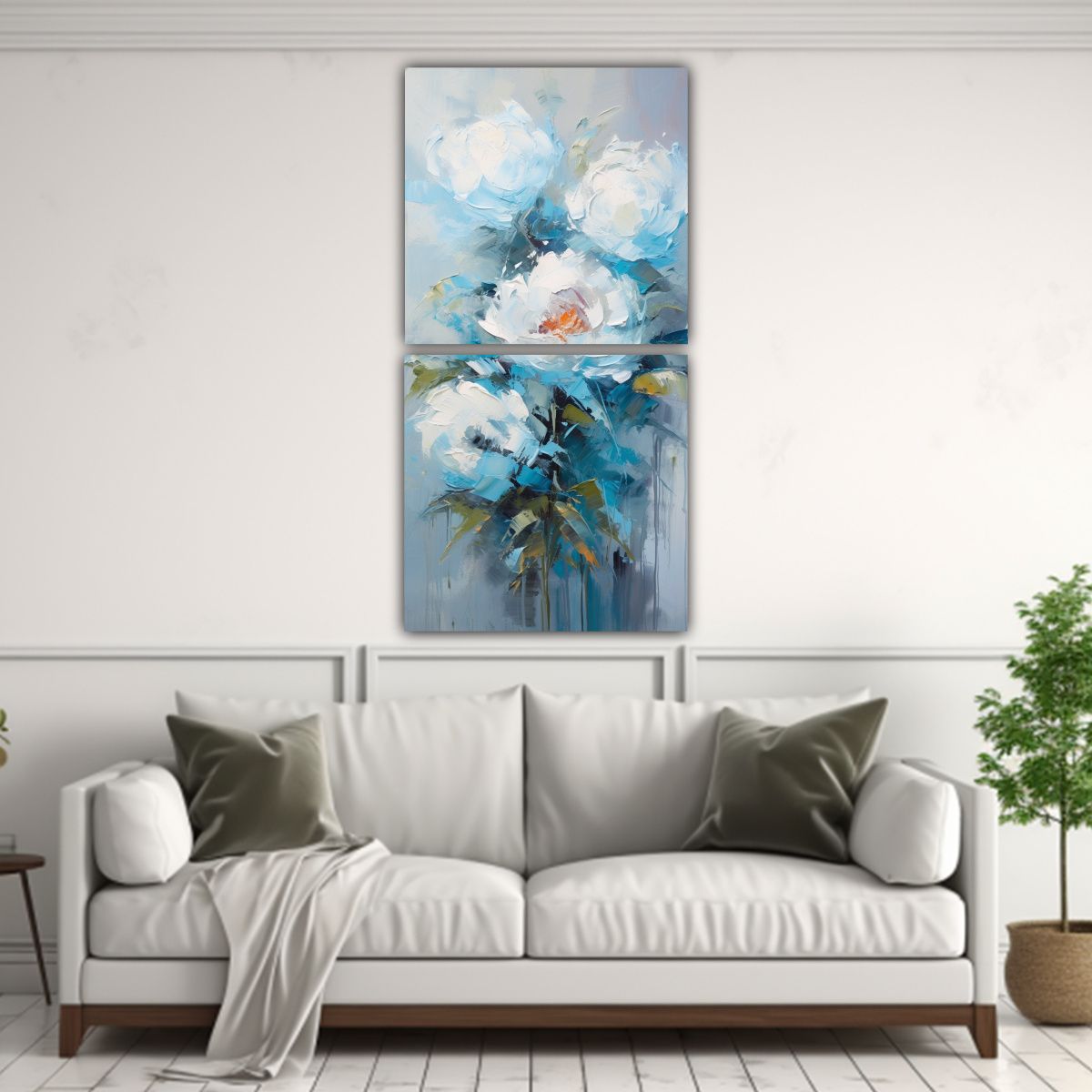 GENERICO - Dos Lienzos De Tela Abstracto Formacion En Un 20x40 Cm