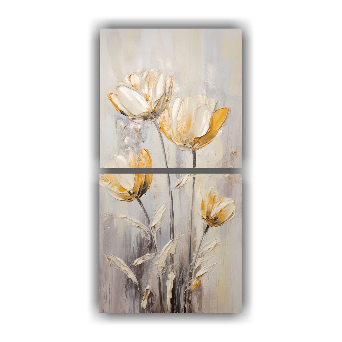 GENERICO - Pintura Decorativa En Lienzo Estilo TULIPANES 30x60 Cm