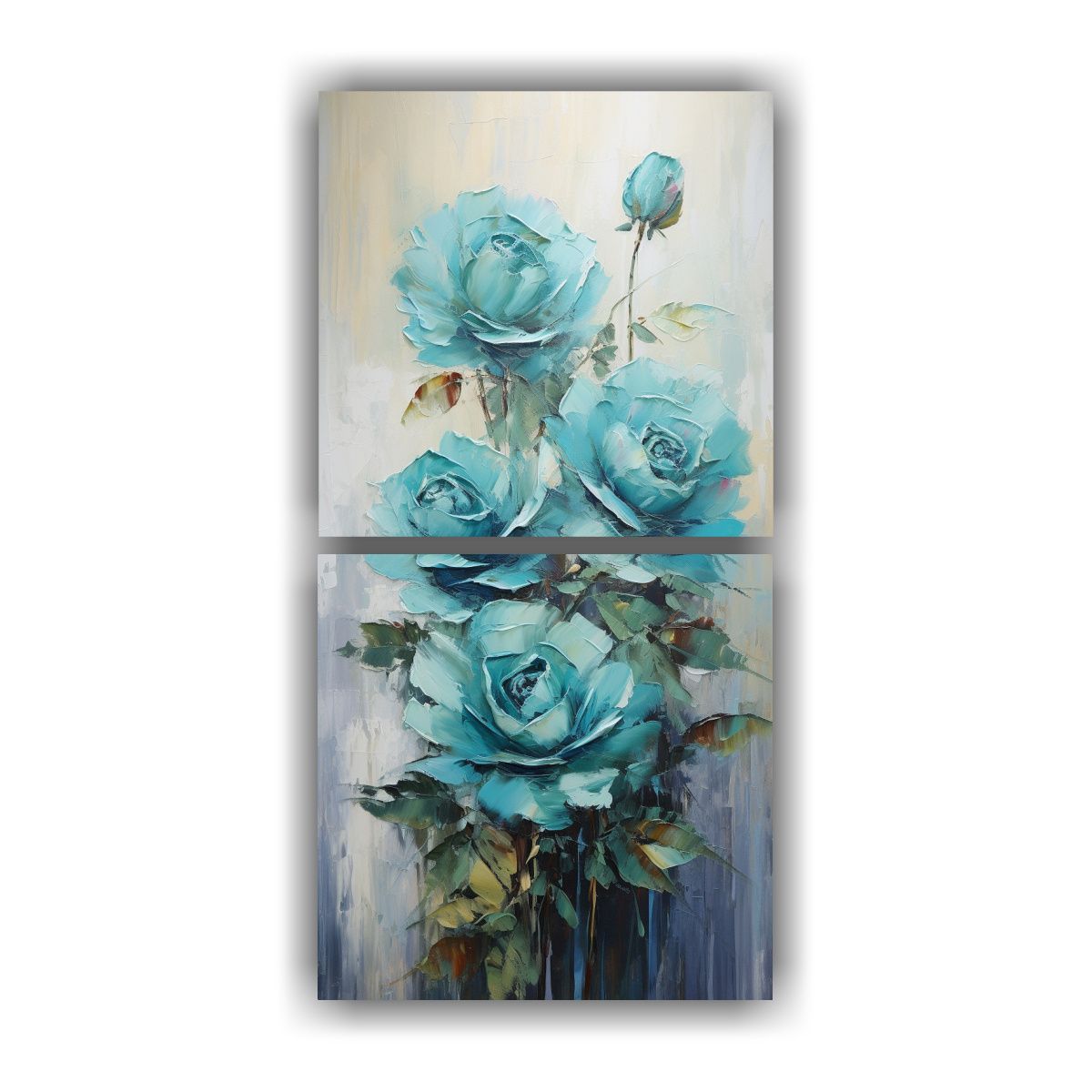 GENERICO - Pintura En Lienzo Estilo Expresionista De Dos 40x80 Cm