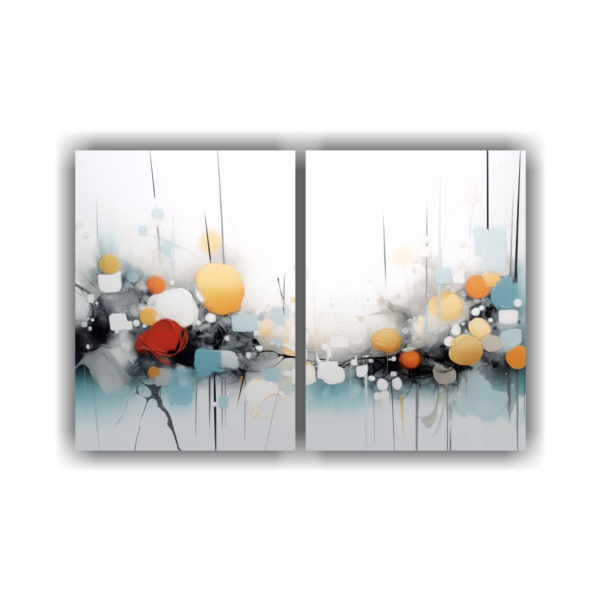 GENERICO - Cuadros Abstractos Creativos En Fondo Blanco 160x120 Cm