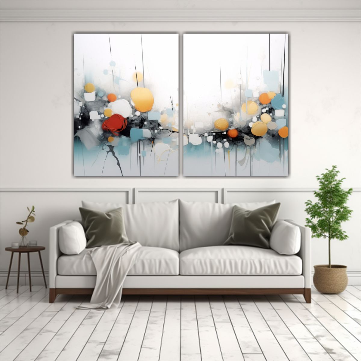 GENERICO - Cuadros Abstractos Creativos En Fondo Blanco 160x120 Cm