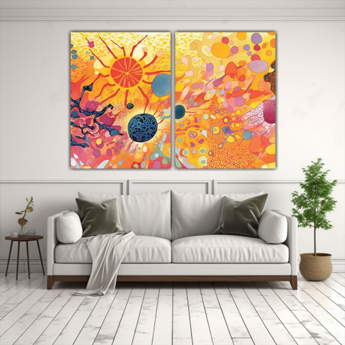 GENERICO - Cuadros Canvas Lineales Cells In Harmony Ryukyu 160x120 Cm