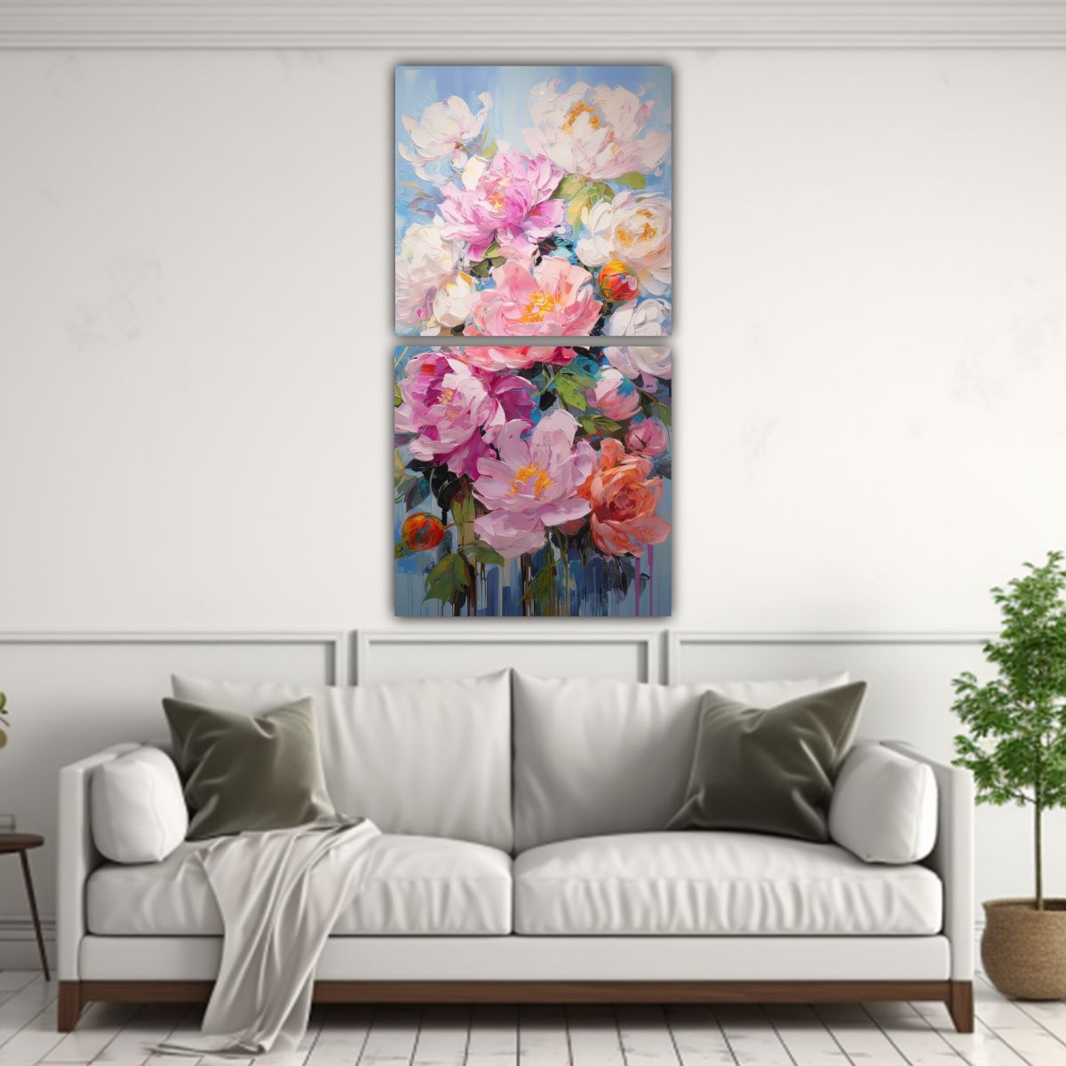 GENERICO - Dos Lienzos De Tela Diseño Enigmático A 40x80 Cm