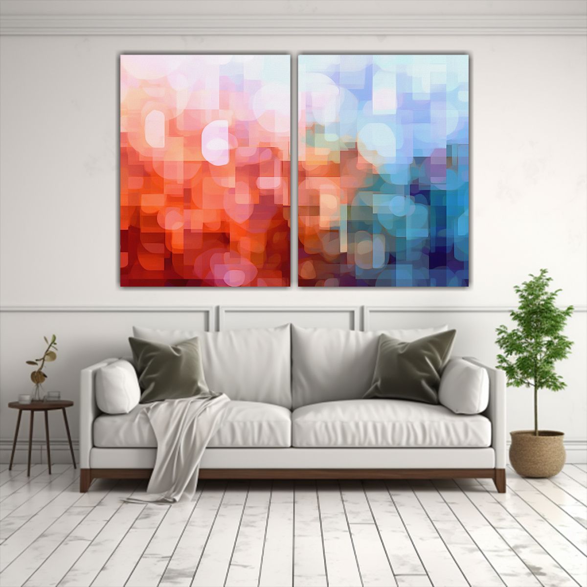 GENERICO - Pinturas Decorativas Inspiradas En Geometría 160x120 Cm