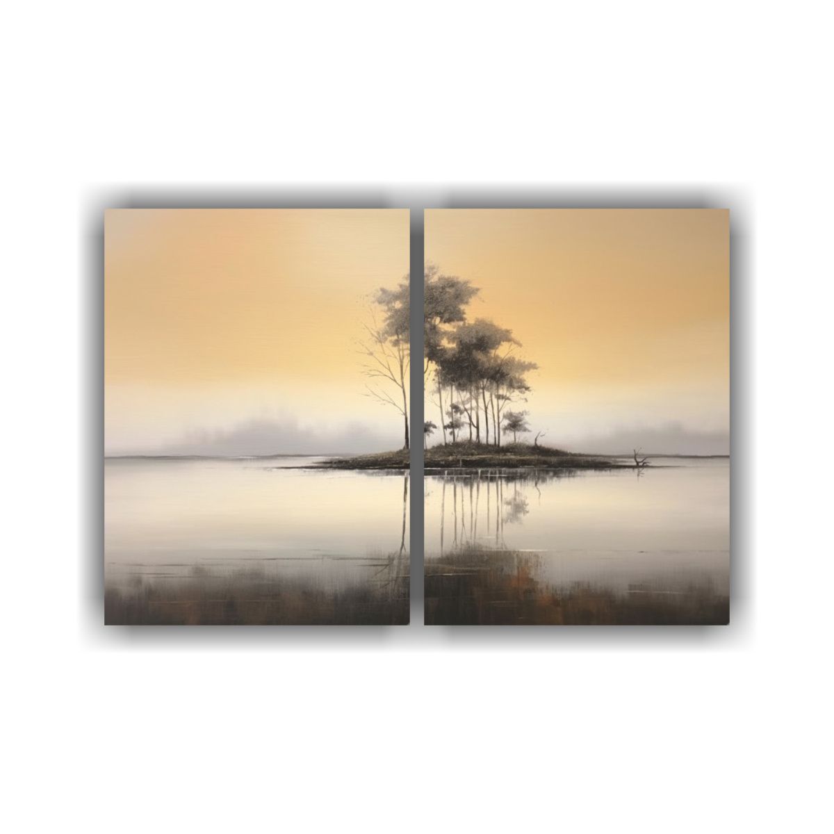 GENERICO - Pintura De Paisaje Minimalista Y Sereno En Lienzo 160x120 Cm