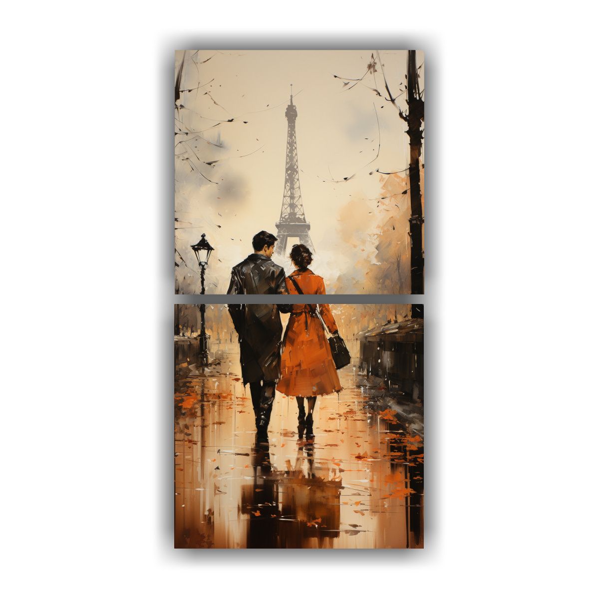 GENERICO - Pareja Caminando En El Puente De Londres Arte De 20x40 Cm