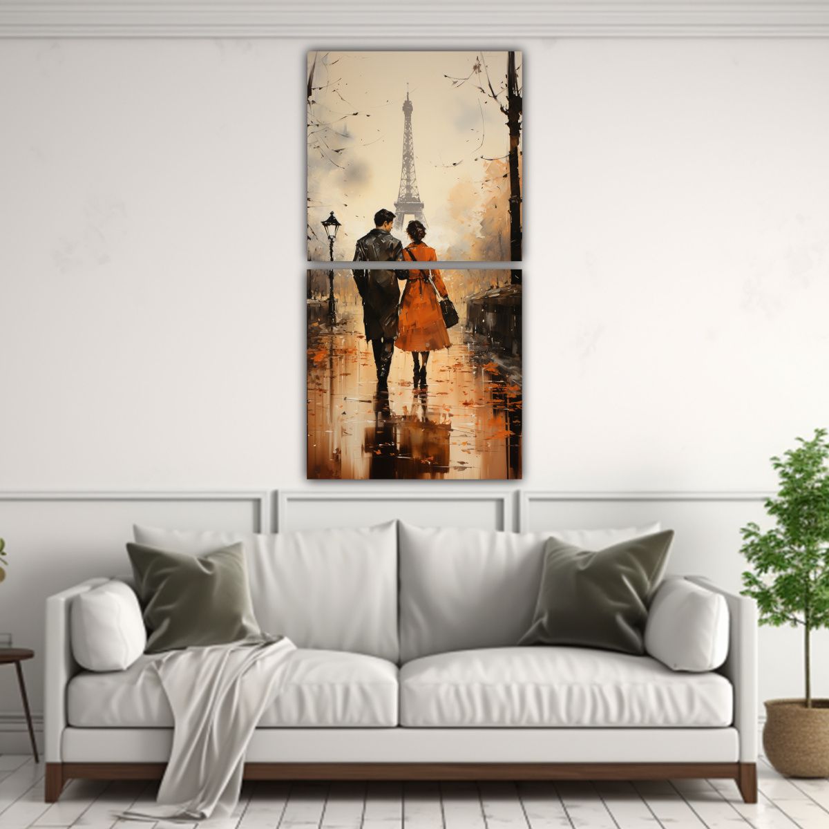 GENERICO - Pareja Caminando En El Puente De Londres Arte De 20x40 Cm