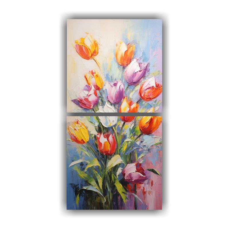 GENERICO - Cuadro De Decoración Temática De Tulipanes De 20x40 Cm