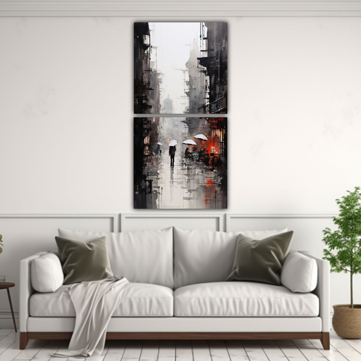 GENERICO - Cuadro Vertical De Estética Acuarela De Una 60x120 Cm