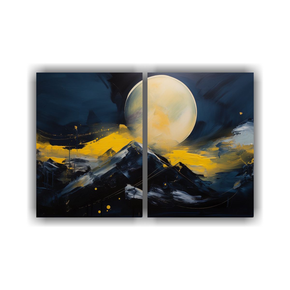 GENERICO - Cuadro Decorativo Cuadro Luna Amarilla En Cielo 160x120 Cm