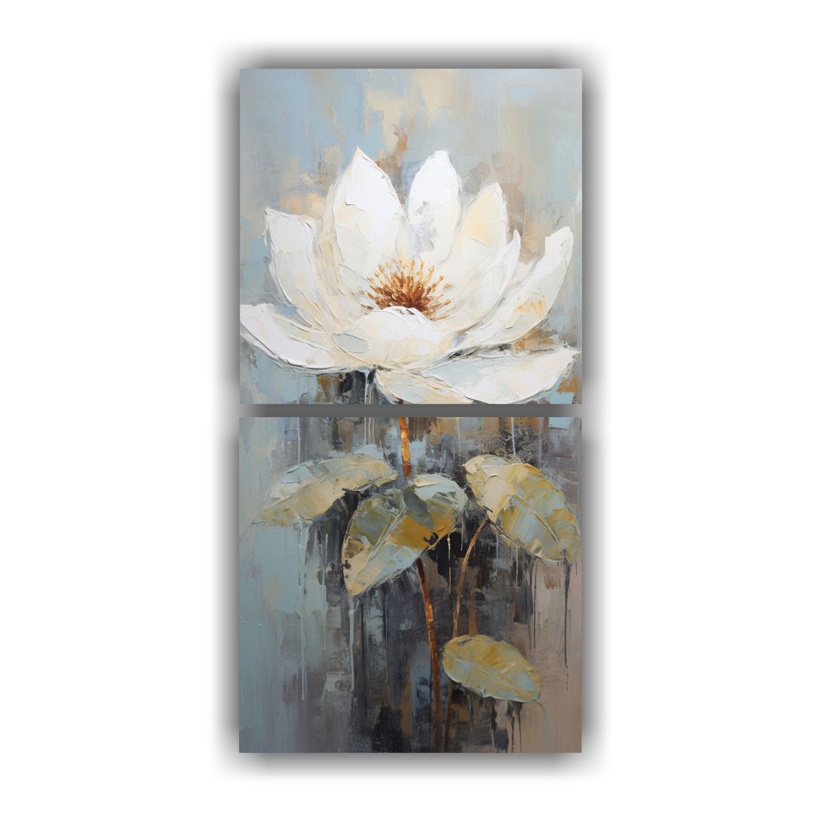 GENERICO - Cuadro Abstracción Gama Colores White Lotus 20x40 Cm