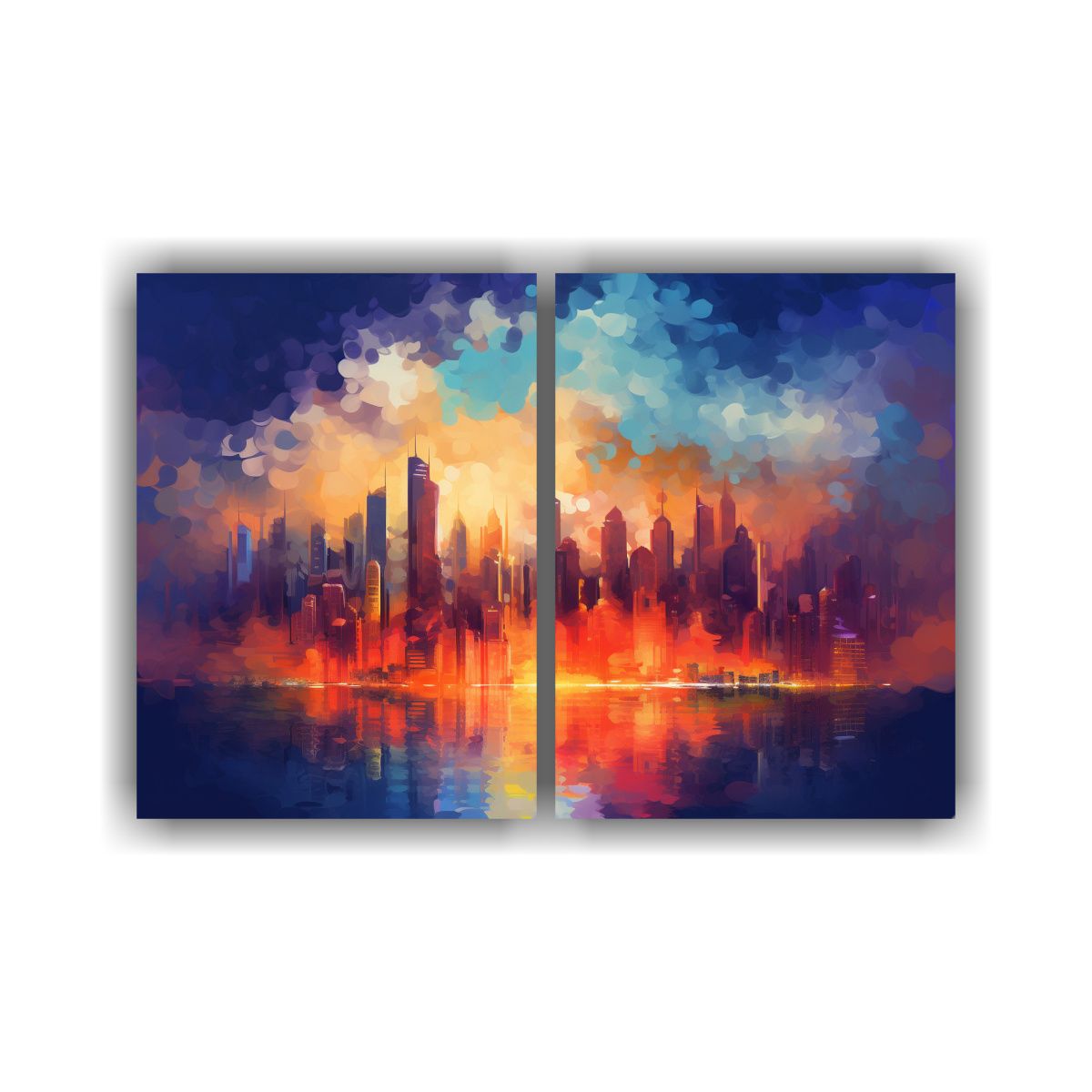 GENERICO - Pinturas Abstractas En Bastidor Ciudad Dinámica 160x120 Cm