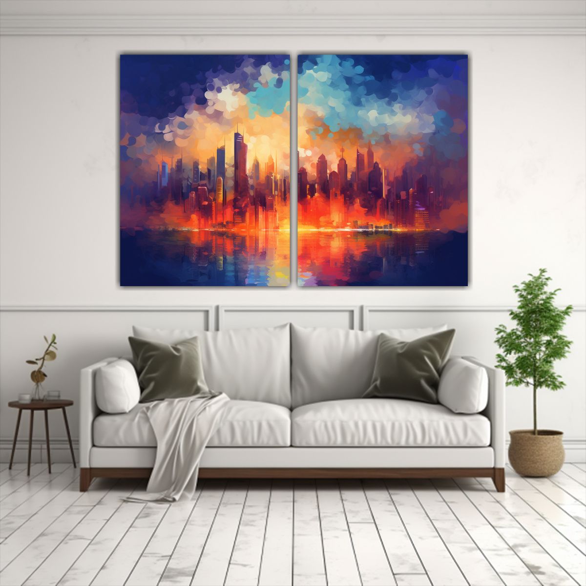 GENERICO - Pinturas Abstractas En Bastidor Ciudad Dinámica 160x120 Cm