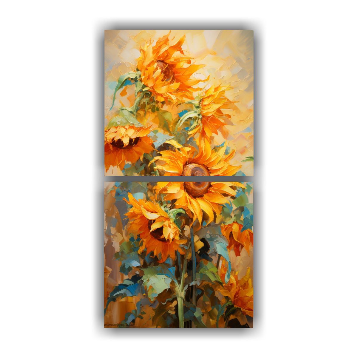 GENERICO - Cuadro De Pared Fantasía De Girasoles Naranjas 30x60 Cm