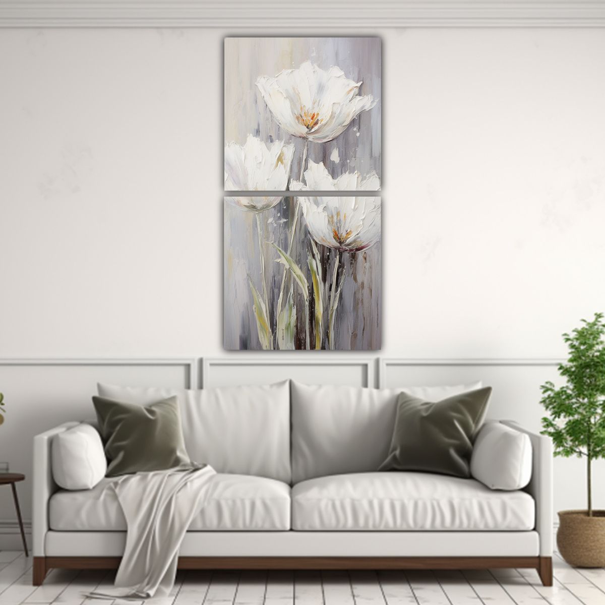 GENERICO - Pintura Impresionante En Lienzo De Dos Artes En 50x100 Cm