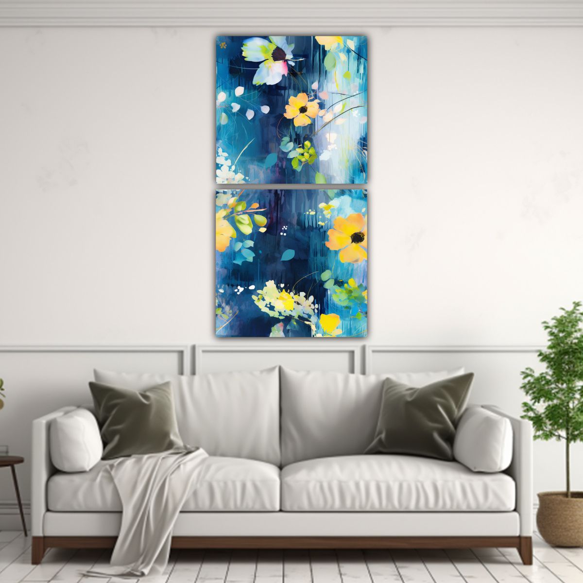 GENERICO - Cuadro Abstracto Inspiración Habitación Con 60x120 Cm