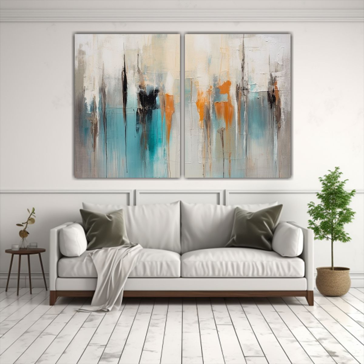 GENERICO - Conjunto 2 Telas Bastidor Alta Calidad Arte 160x120 Cm