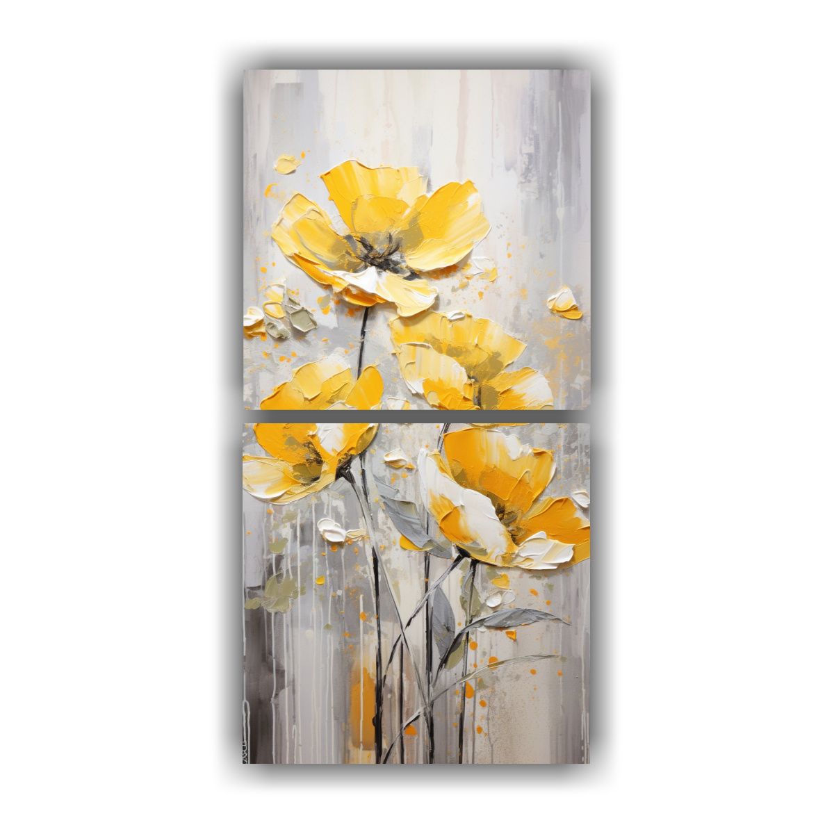 GENERICO - Cuadro Abstracción Dimensiones A Yellow POPPIES 30x60 Cm