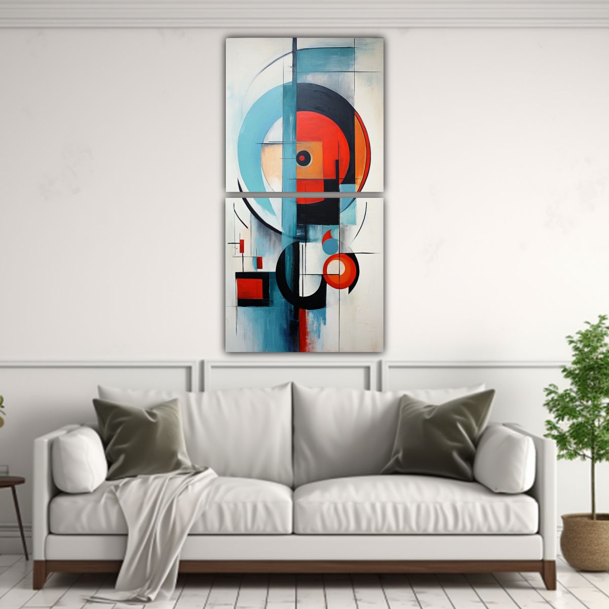 GENERICO - Cuadro Arte Gráfico Estilo Tachisme Escandinavo 30x60 Cm