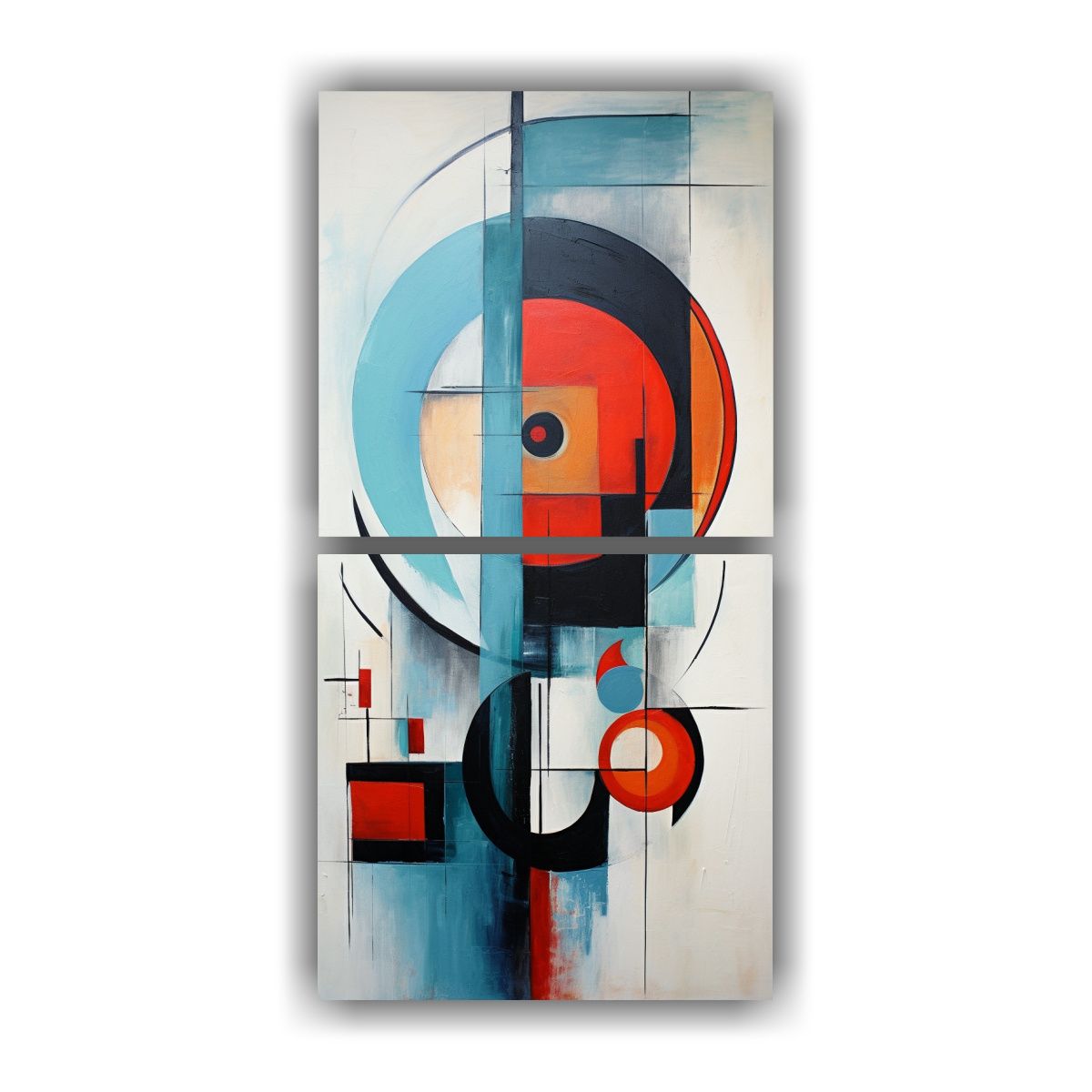 GENERICO - Cuadro Arte Gráfico Estilo Tachisme Escandinavo 20x40 Cm