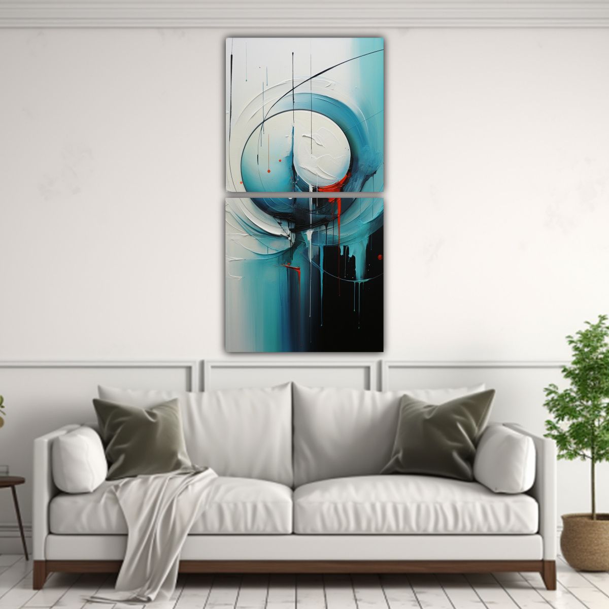 GENERICO - Cuadros Abstractos Colores Escenario 40x80 Cm