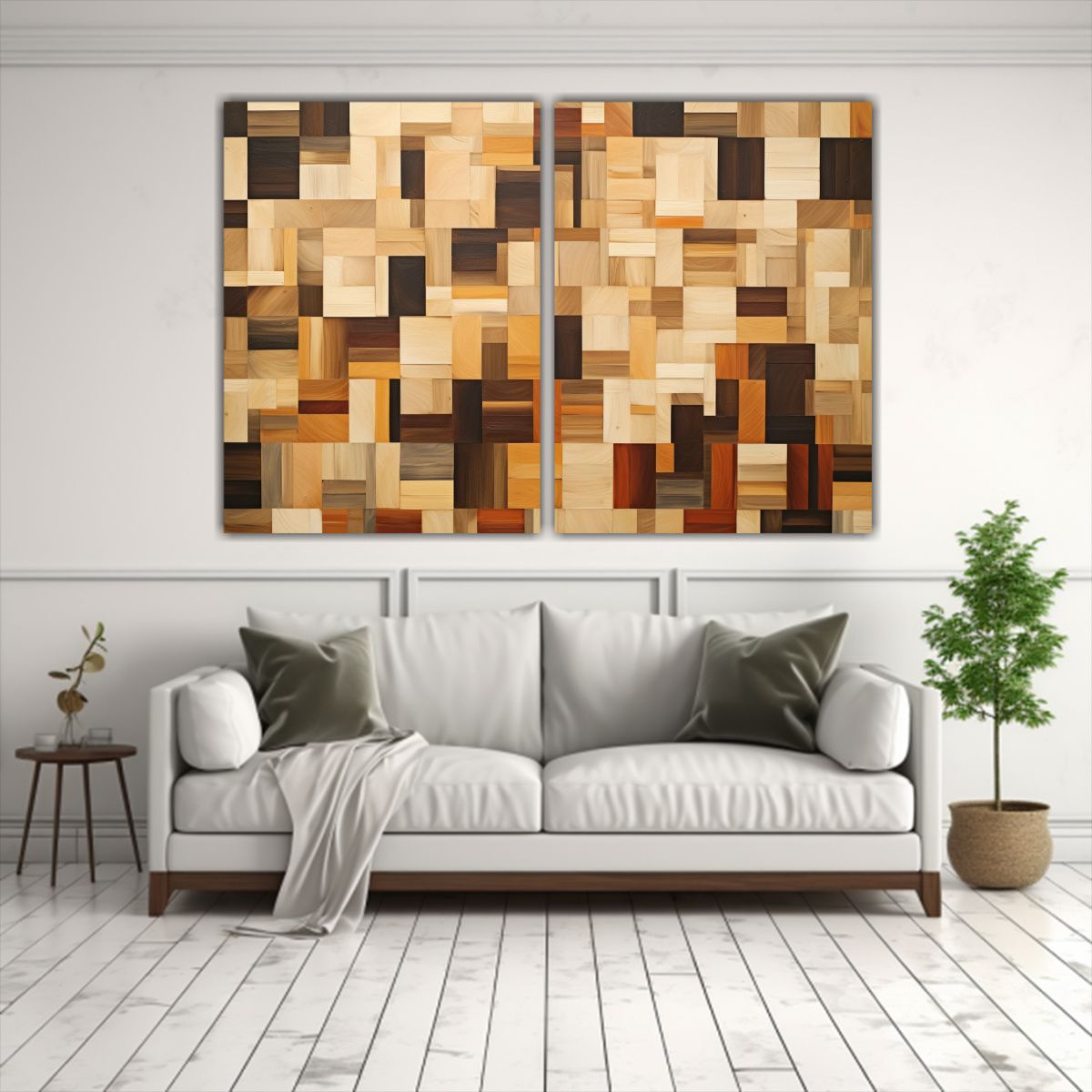 GENERICO - Pintura Abstracta De Fondo De Azulejo De Madera 160x120 Cm