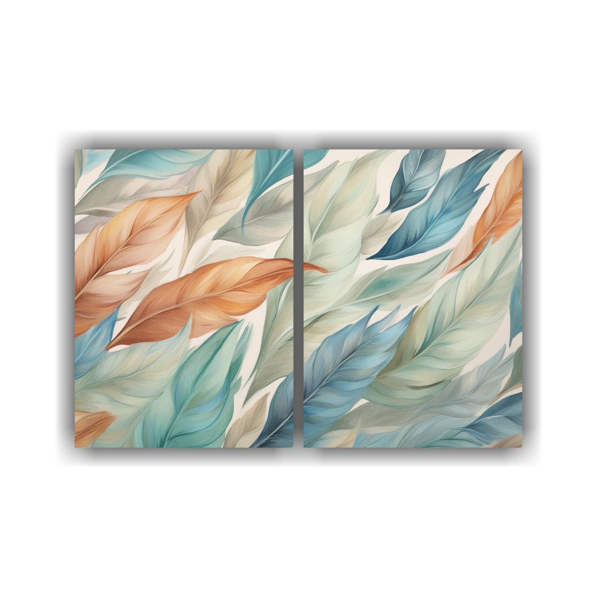 GENERICO - Fondo Hojas Pintadas Sutilmente En Conjunto 2 De 160x120 Cm