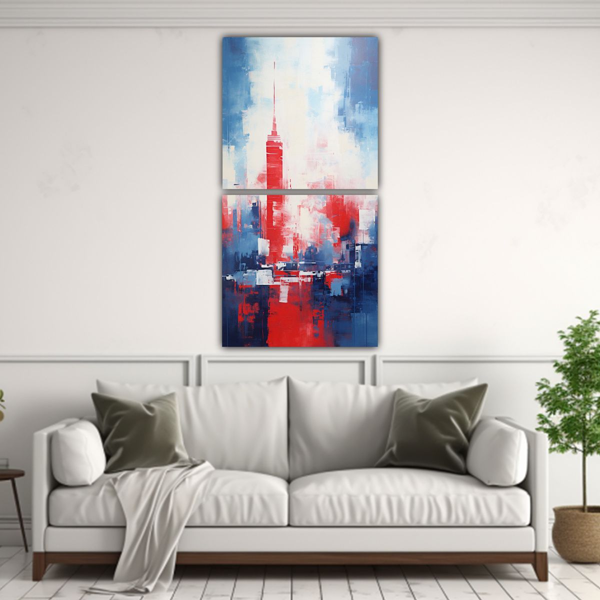 GENERICO - Pintura Abstracta Para Cocina En Tonos Azules 60x120 Cm