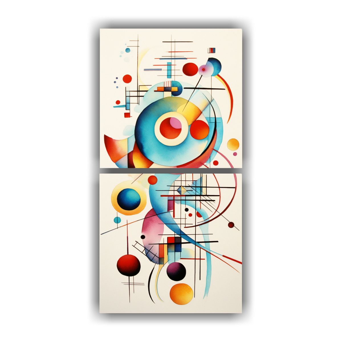 GENERICO - Conjunto 2 Pinturas Abstractas Resistentes Al 60x120 Cm